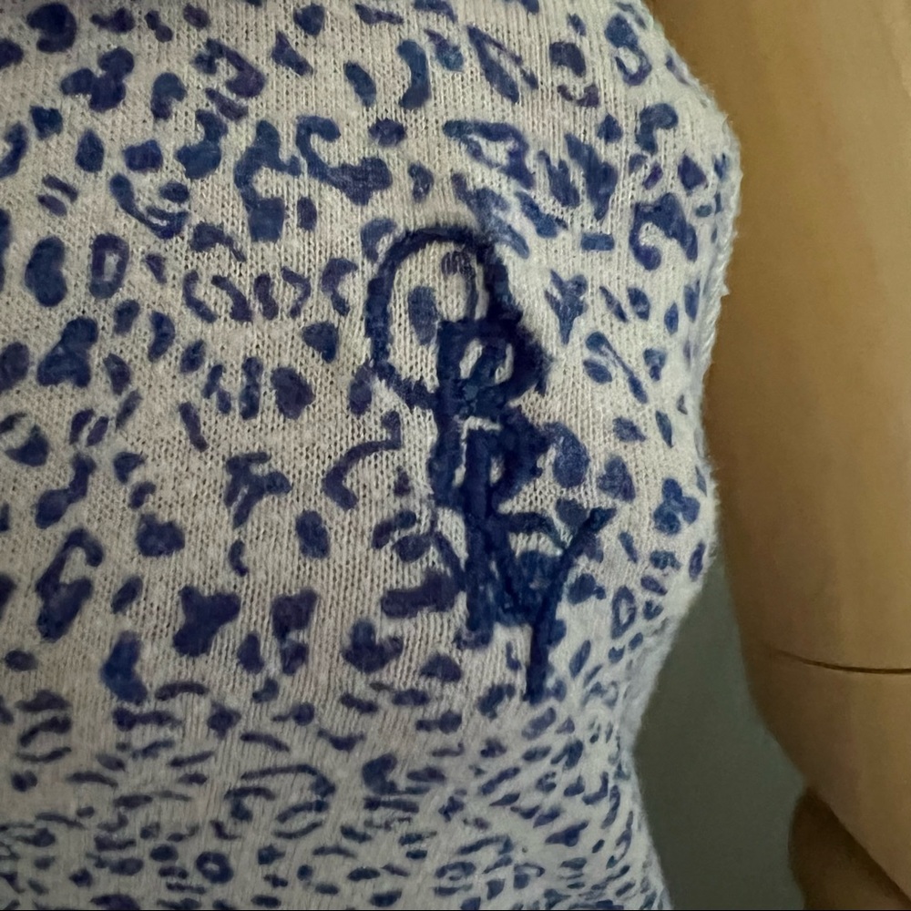 Obey Loose Fit Blue White Speckled Racerback Tank Top Size M - Picture 10 of 13